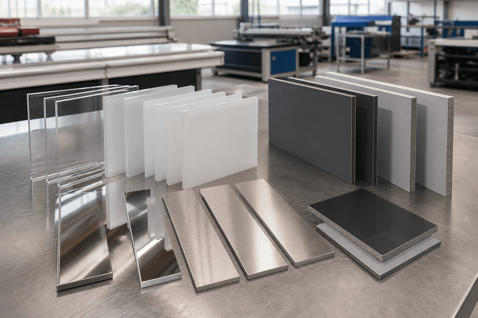 Pleksi, paslanmaz metal ve kompozit tabela malzemelerinin atölyede karşılaştırması